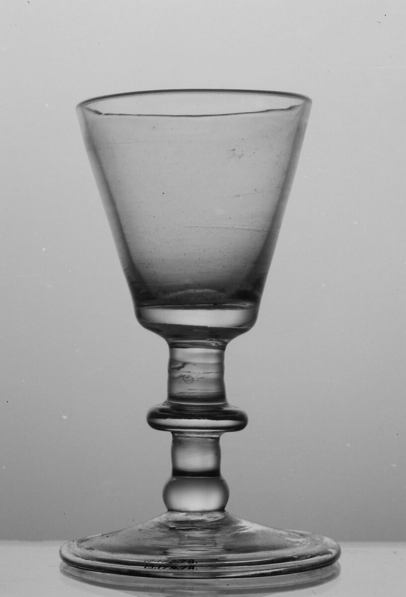 Wineglass, Glass, probably British 