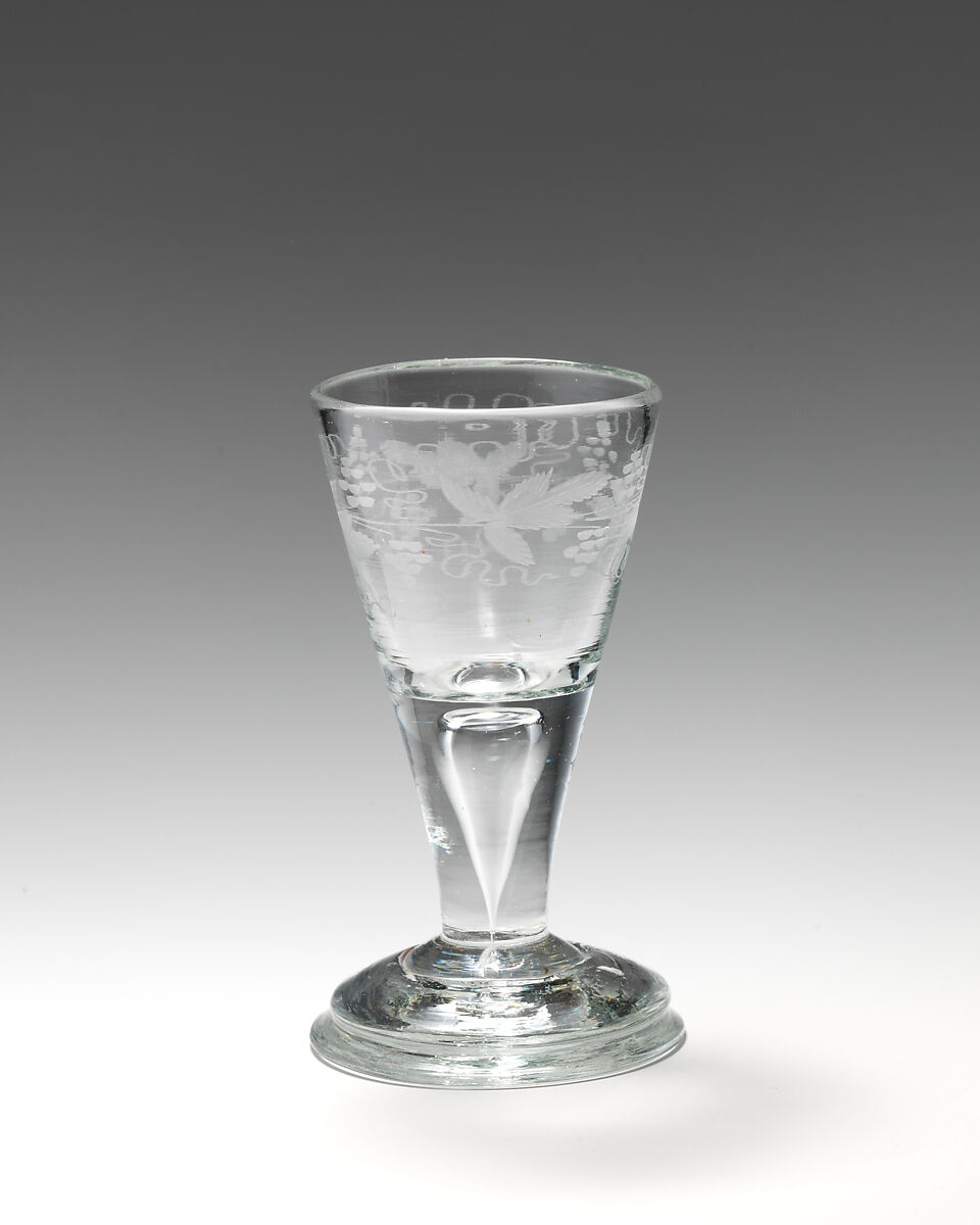 Wineglass, Glass, probably British 