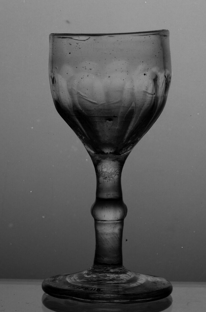 Cordial glasses (3), Glass, probably provincial British