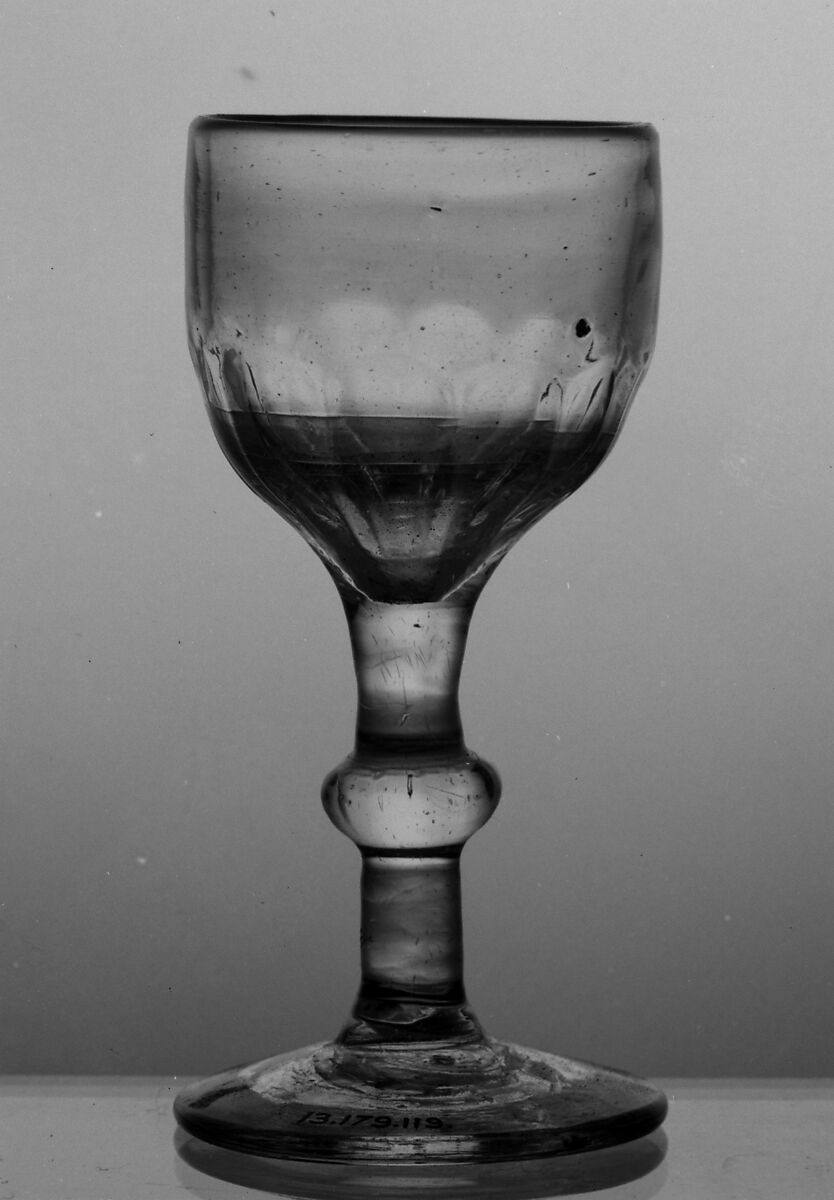 Cordial glasses (3), Glass, probably provincial British