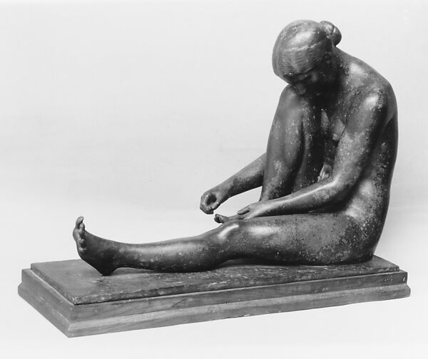 Woman at Her Toilet, Jane Poupelet (French, 1874–1932), Bronze, French 