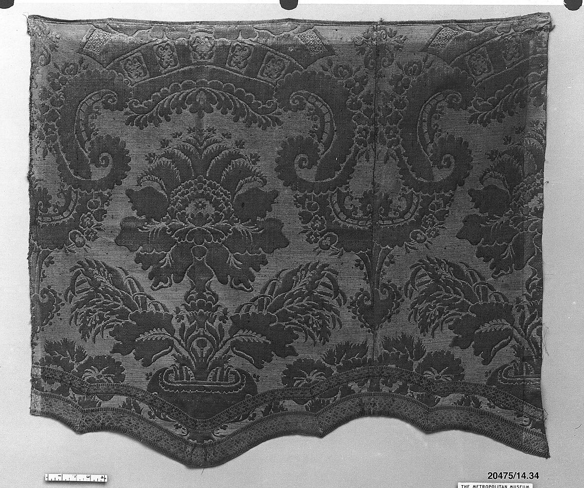 Lengths of brocatelle used as wall covering, Silk and hemp, Italian, Venice