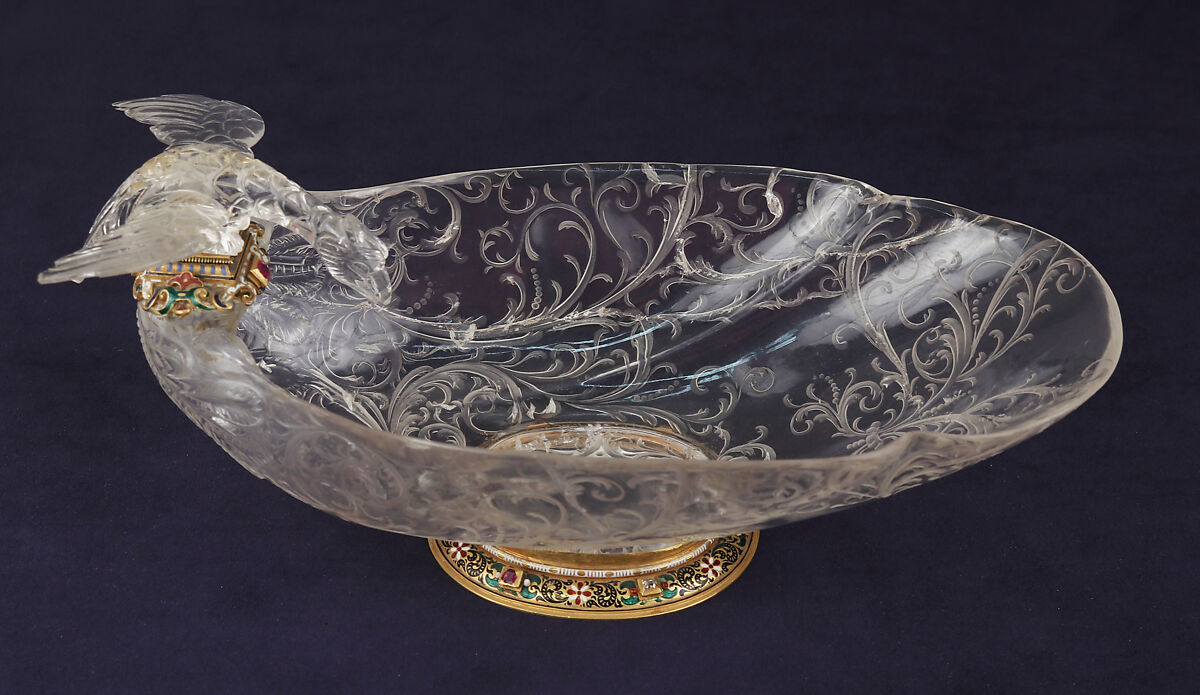 Cup, Mounts after a design by Reinhold Vasters (German, Erkelenz 1827–1909 Aachen), Rock crystal, gold, enamel, jewels, Italian, Milan