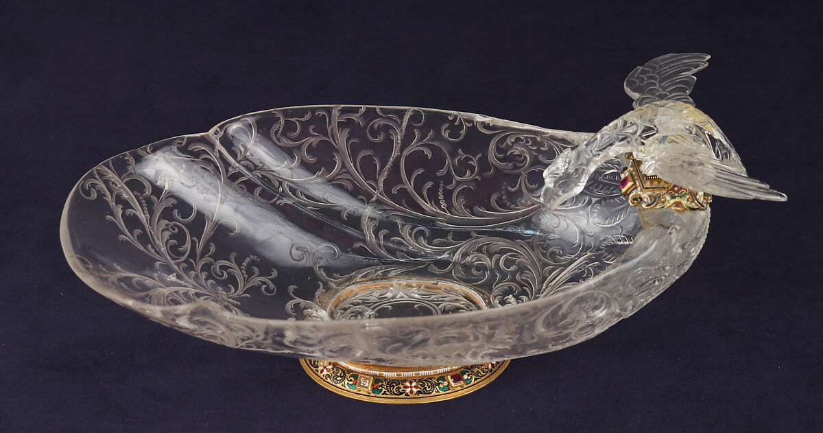 Cup, Mounts after a design by Reinhold Vasters (German, Erkelenz 1827–1909 Aachen), Rock crystal, gold, enamel, jewels, Italian, Milan