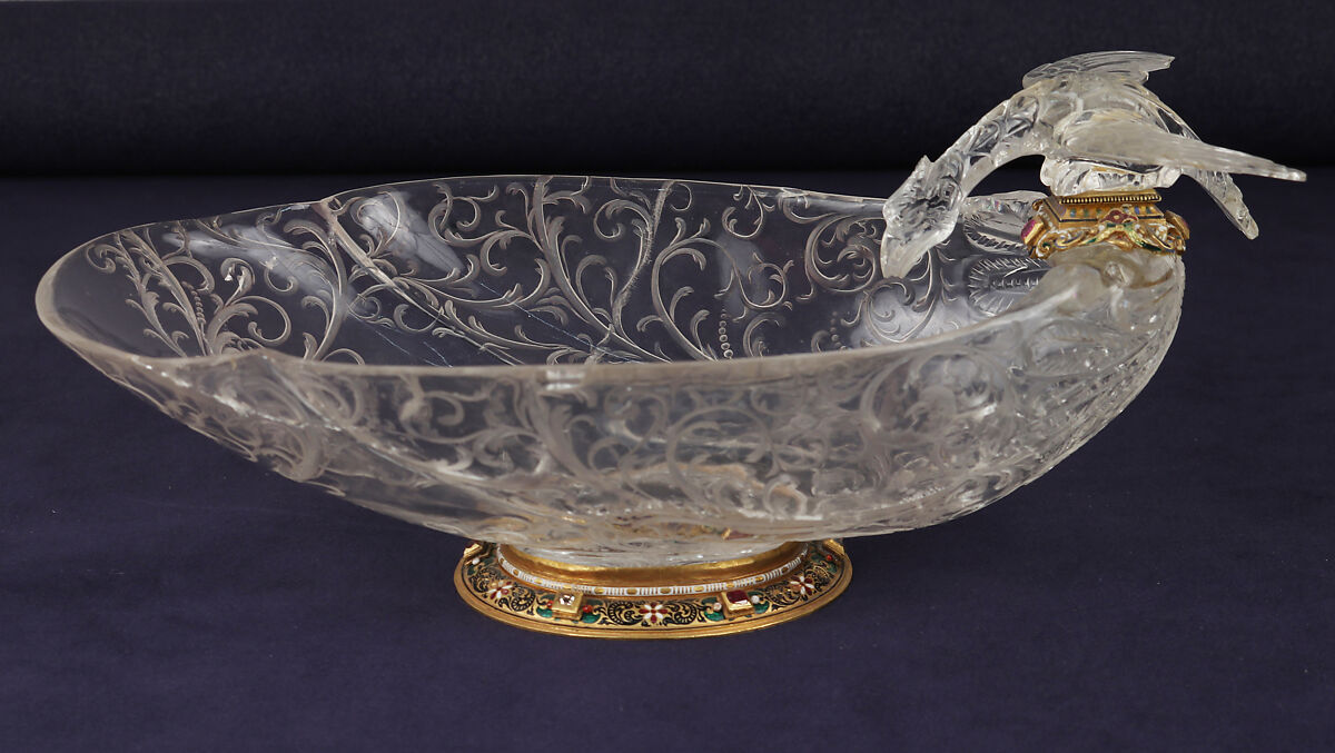 Cup, Mounts after a design by Reinhold Vasters (German, Erkelenz 1827–1909 Aachen), Rock crystal, gold, enamel, jewels, Italian, Milan