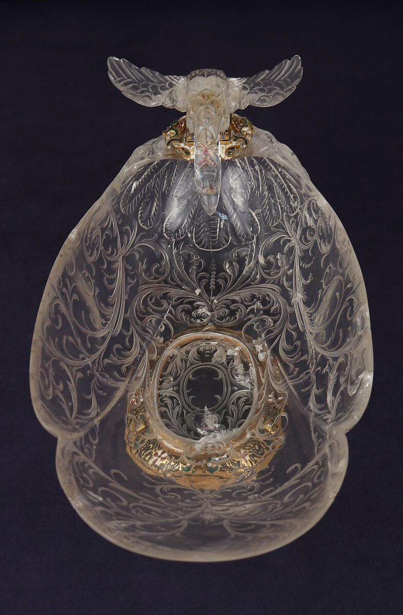 Cup, Mounts after a design by Reinhold Vasters (German, Erkelenz 1827–1909 Aachen), Rock crystal, gold, enamel, jewels, Italian, Milan