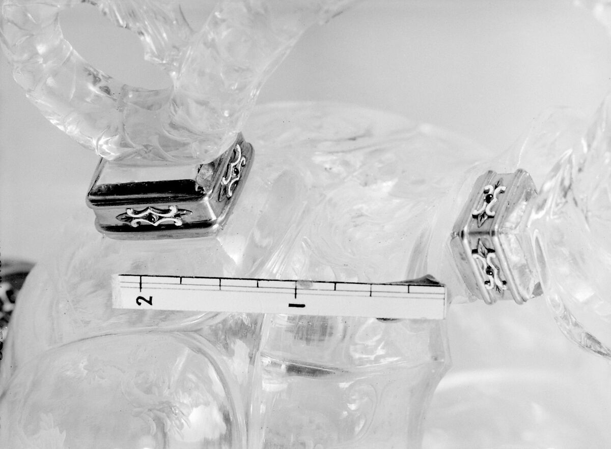 Bowl, Rock crystal, silver gilt, rubies, Italian, probably Milan