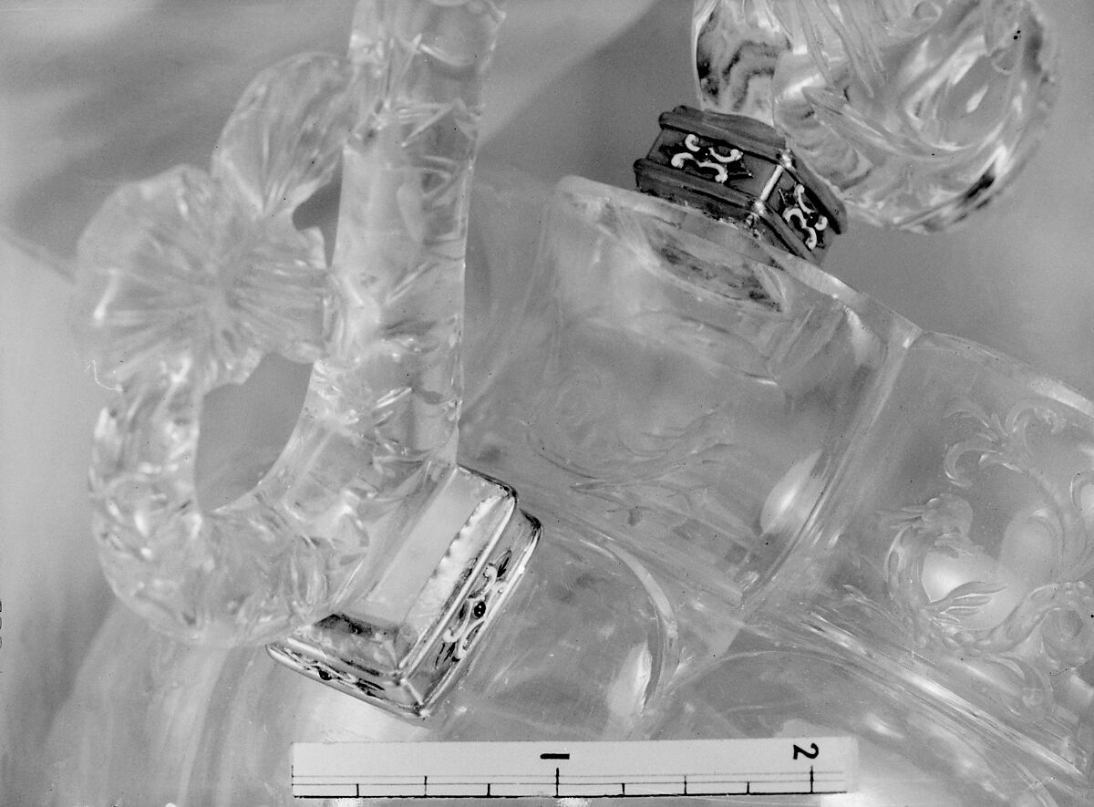 Bowl, Rock crystal, silver gilt, rubies, Italian, probably Milan