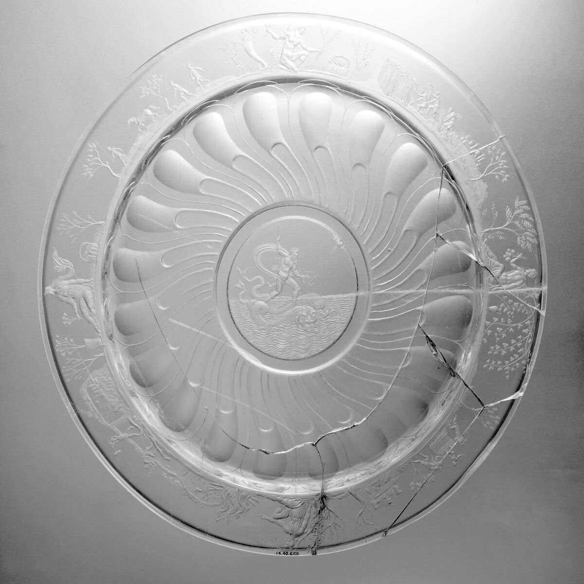 Plate, Follower of Valerio Belli (Il Vicentino) (1468–1546), Rock crystal, Northern Italian