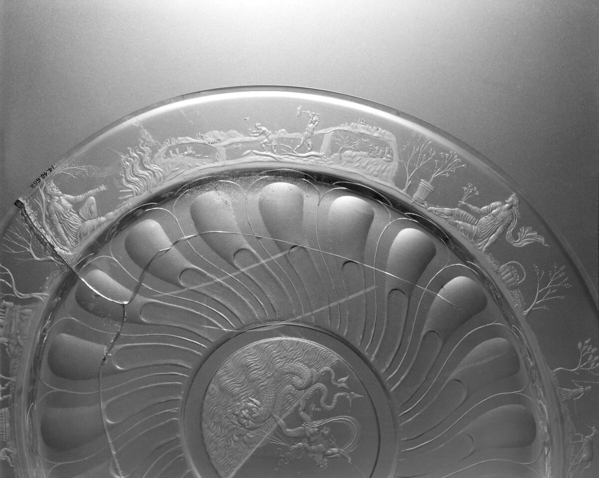 Plate, Follower of Valerio Belli (Il Vicentino) (1468–1546), Rock crystal, Northern Italian