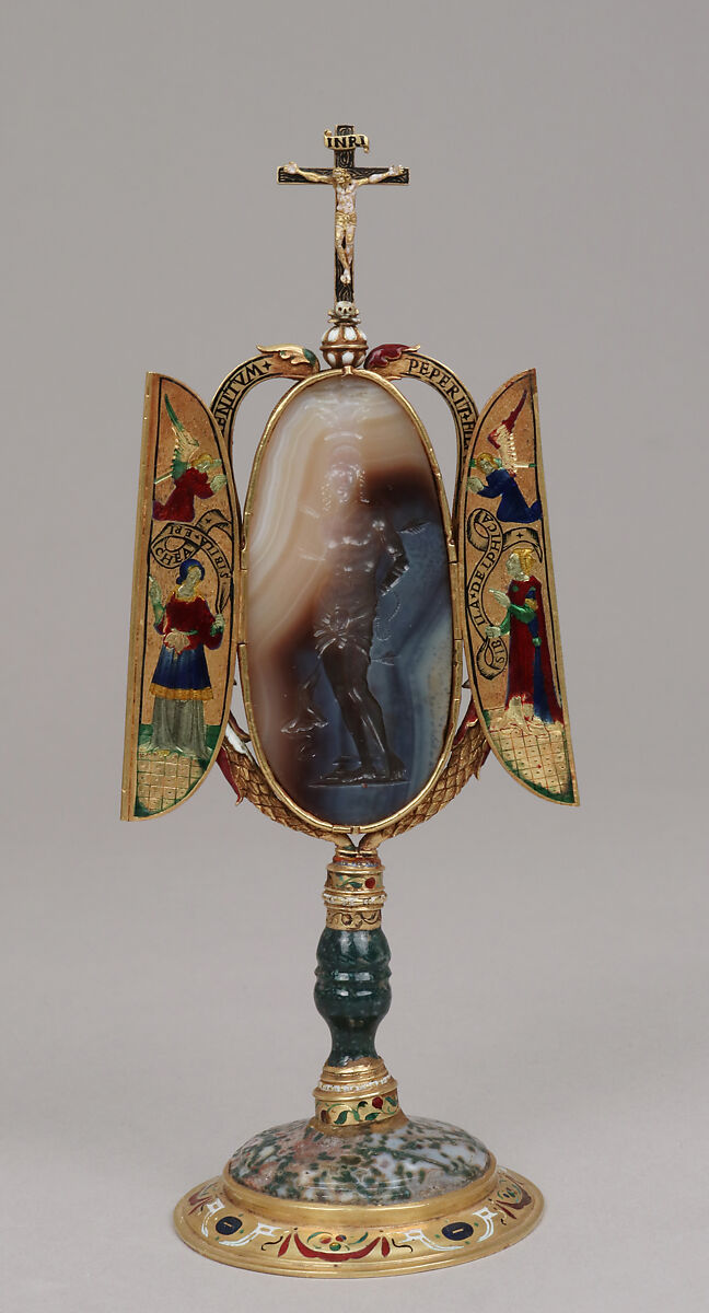 Triptych, Gold, enamel, jasper, probably French