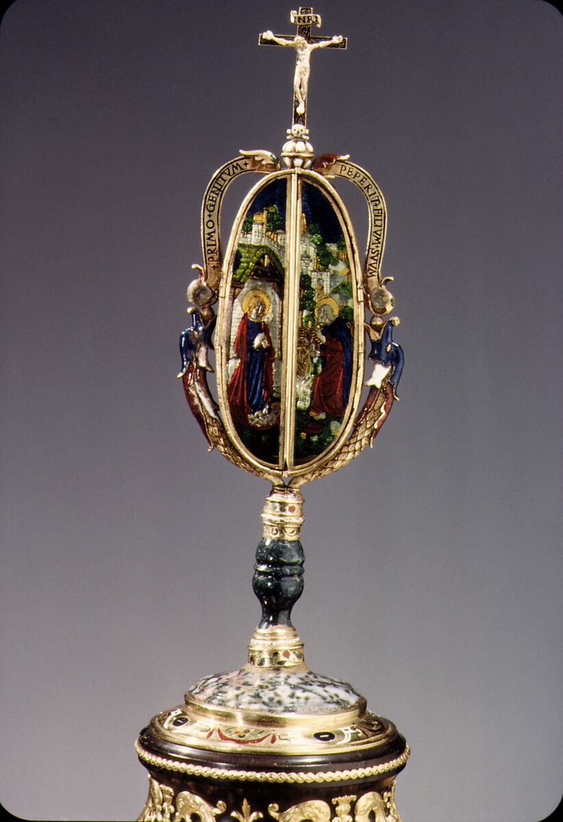 Triptych, Gold, enamel, jasper, probably French