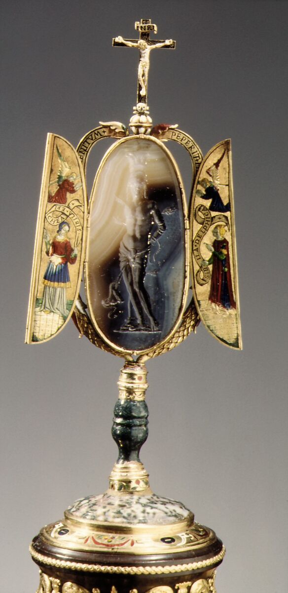 Triptych, Gold, enamel, jasper, probably French