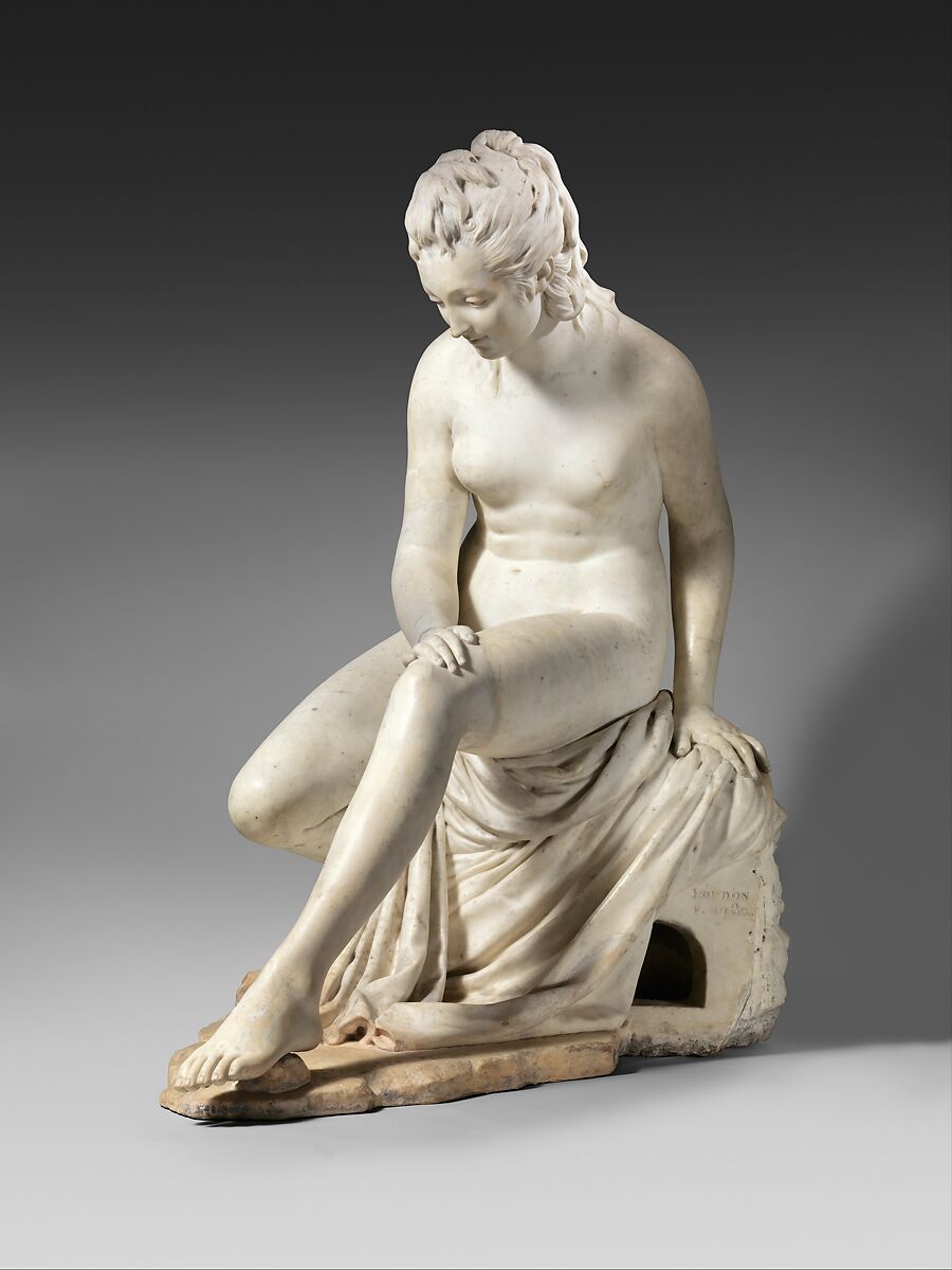 Bather (from a fountain group), Jean Antoine Houdon  French, Marble, French, Paris