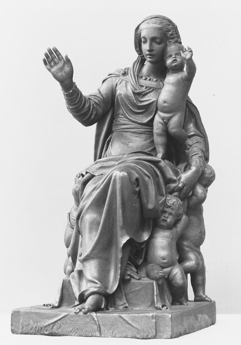 Charity, Terracotta, tinted bronze, probably Italian 