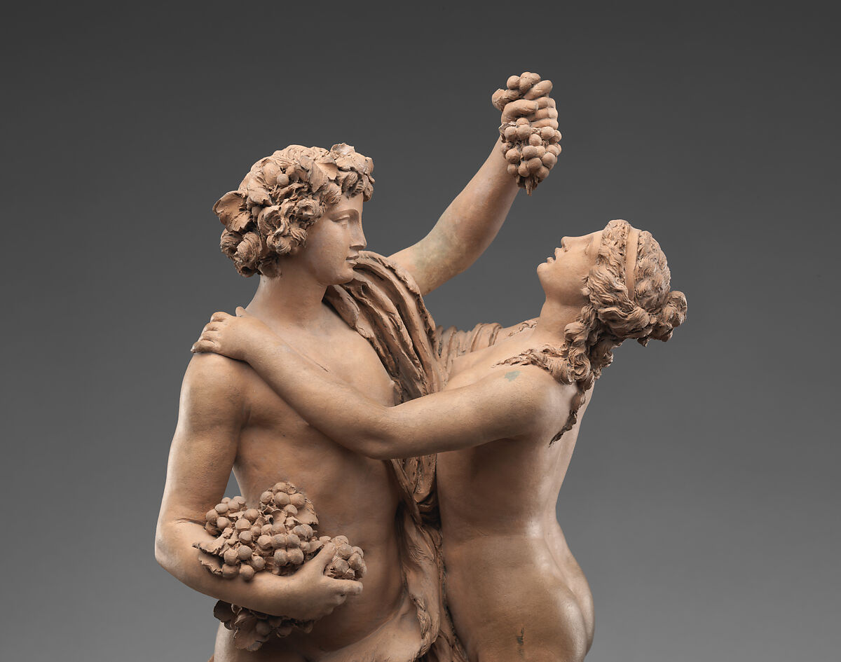 Bacchus and a Nymph with a Child and Grapes, Clodion (Claude Michel) (French, Nancy 1738–1814 Paris), Terracotta, French, Paris