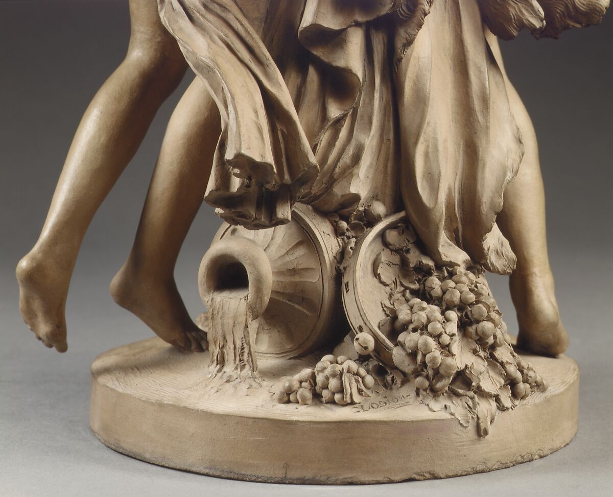 Bacchus and a Nymph with a Child and Grapes, Clodion (Claude Michel) (French, Nancy 1738–1814 Paris), Terracotta, French, Paris
