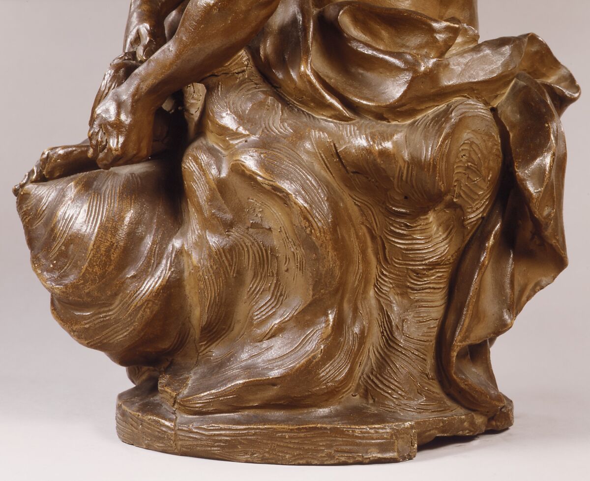 Mercury, After a composition by Jean-Baptiste Pigalle (French, 1714–1785), Cast terracotta, painted, French