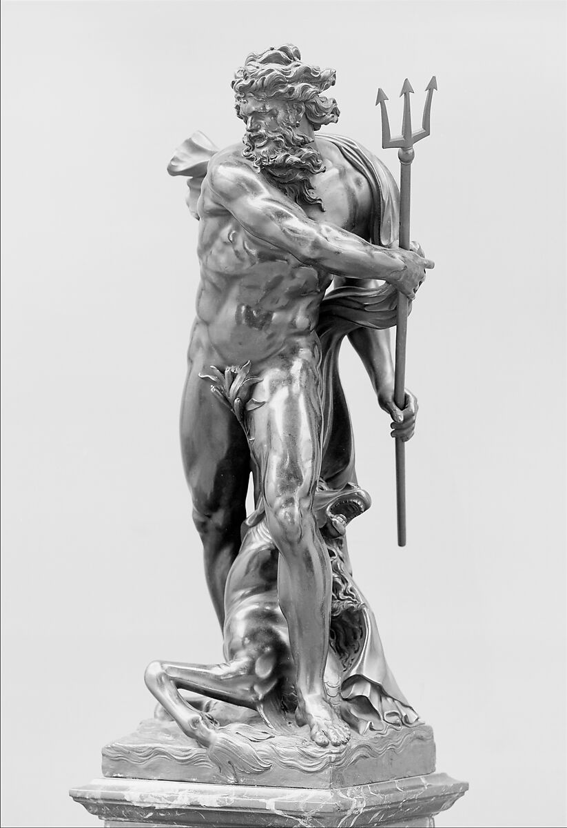 Neptune, After a model by Michel Anguier (French, Eu (Seine-Maritime) 1612–1686 Paris), Bronze, French 