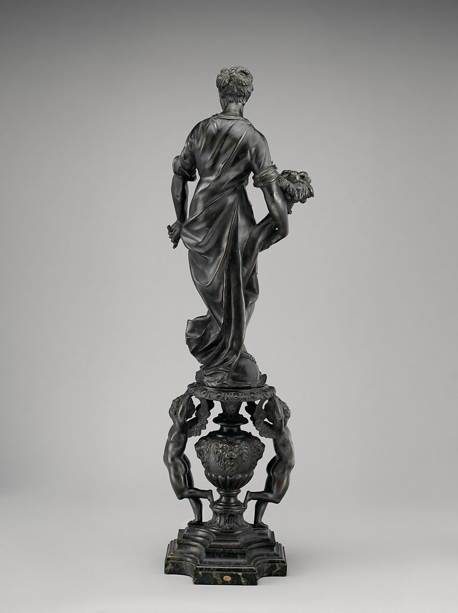 Andiron with figure of Ceres (allegory of Peace) (one of a pair), After a model by Girolamo Campagna (Italian, Verona 1549–1625 Venice), Bronze, Italian, Venice
