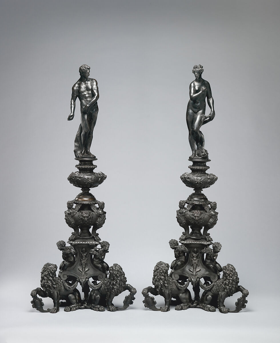 Andiron with figure of Venus (one of a pair), After a model by Girolamo Campagna (Italian, Verona 1549–1625 Venice), Bronze, Italian, Venice 