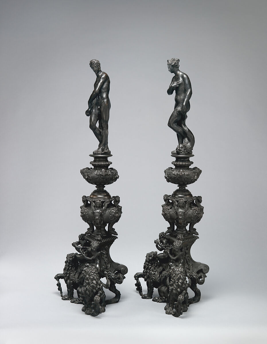 Andiron with figure of Vulcan (one of a pair), Possibly after a model by Tiziano Aspetti (Italian, 1565–1607), Bronze, Italian, Venice