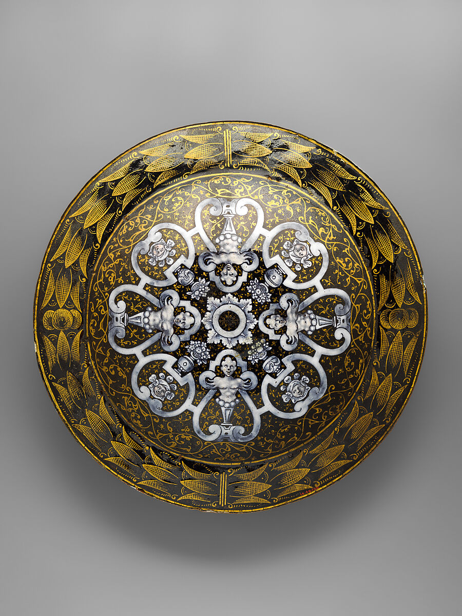 Isaac and Rebecca, Suzanne de Court (French, active 1575–1625), Painted enamel on copper, partly gilt, French, Limoges