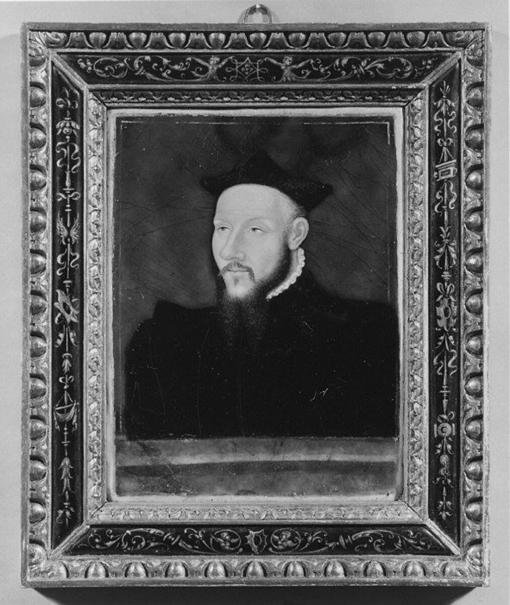 Portrait of an unidentified gentleman, Léonard Limosin (ca. 1505–1575/1577), Painted enamel on copper, French, Limoges 
