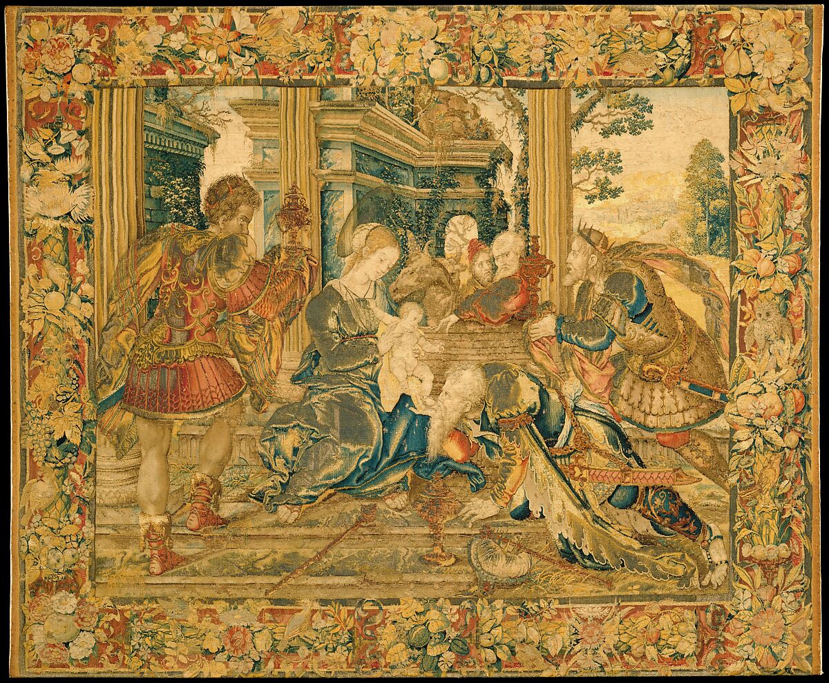 Adoration of the Kings, Bernard van Orley or a member of his workshop Netherlandish, Wool, silk, silver, silver-gilt thread (20 warps per inch, 8 per cm.), Netherlandish, Brussels