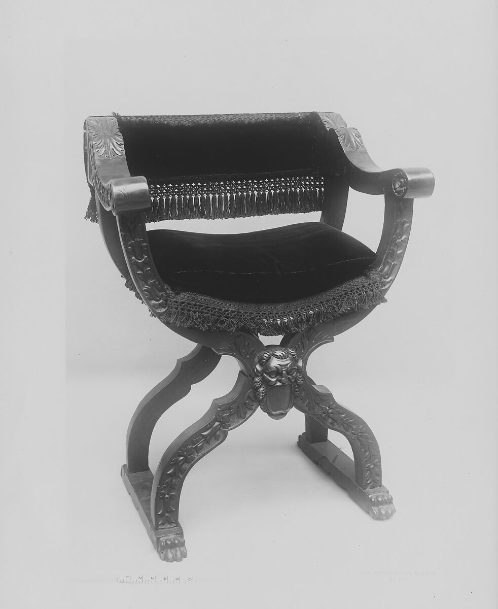 Folding armchair, Walnut, Italian, Venice 
