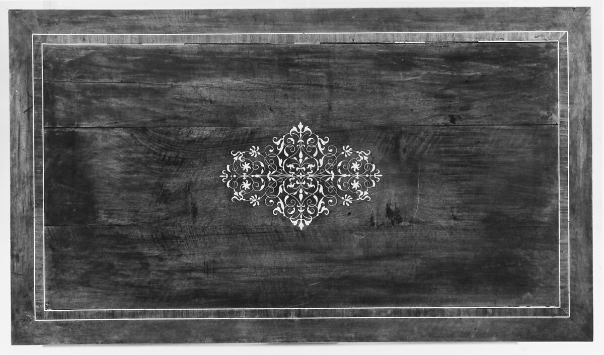 Draw-top table, Adapted from a design by Jacques Androuet Du Cerceau (French, Paris 1510/12–1585 Annecy), Walnut, kingwood, ivory, French