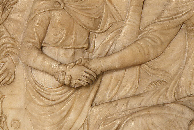 Saint Bridget of Sweden Receiving the Rule of Her Order, Agostino d'Antonio di Duccio (Italian, Florence, 1418–1498), Marble, Italian, Perugia