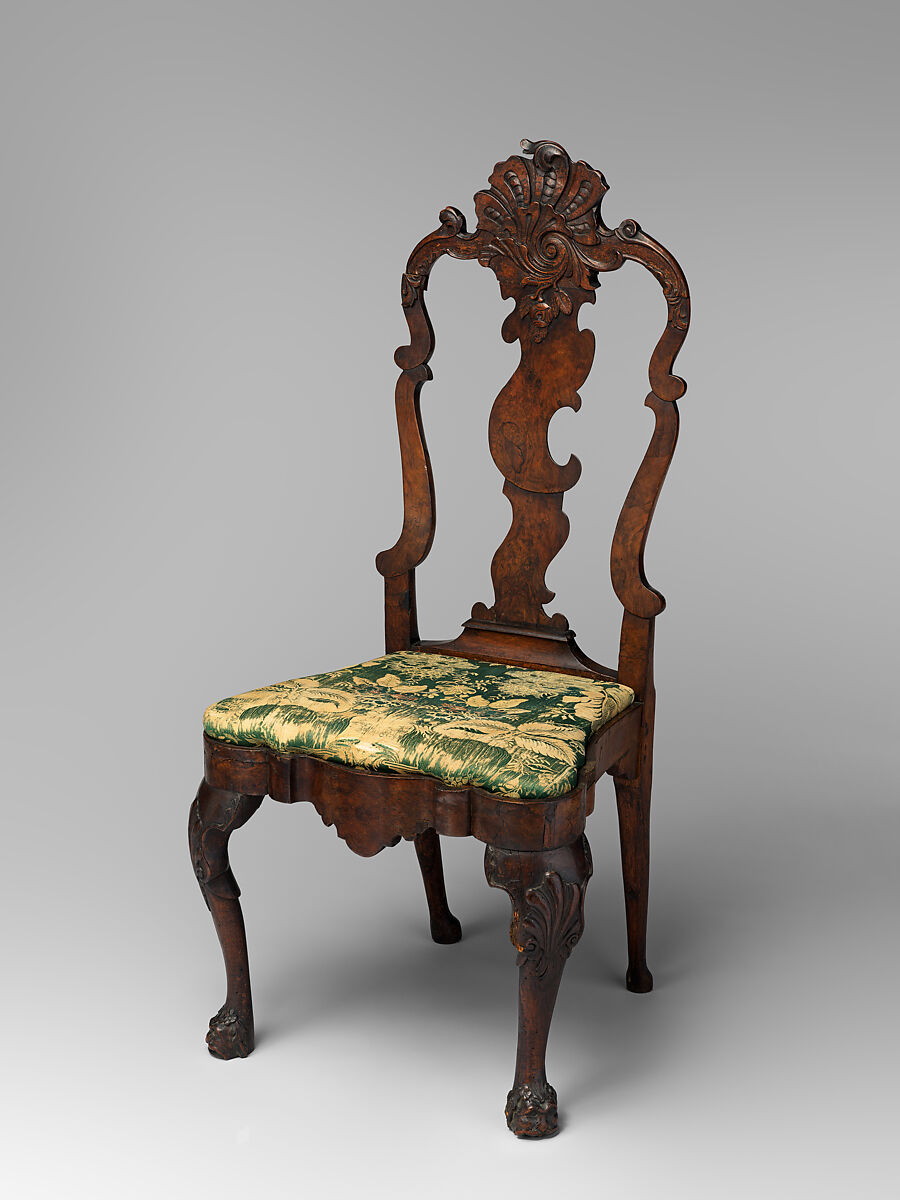 Pair of side chairs, Walnut, German