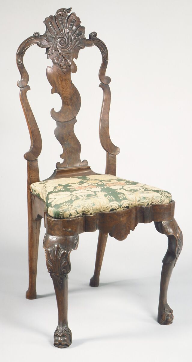 Pair of side chairs, Walnut, German