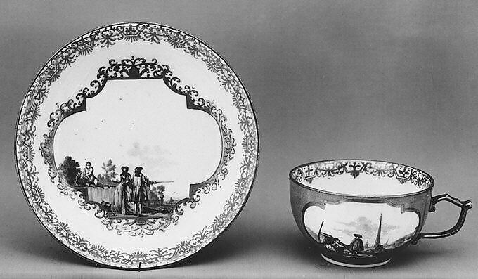 Cup and saucer, Meissen Manufactory (German, 1710–present), Hard-paste porcelain, German, Meissen 