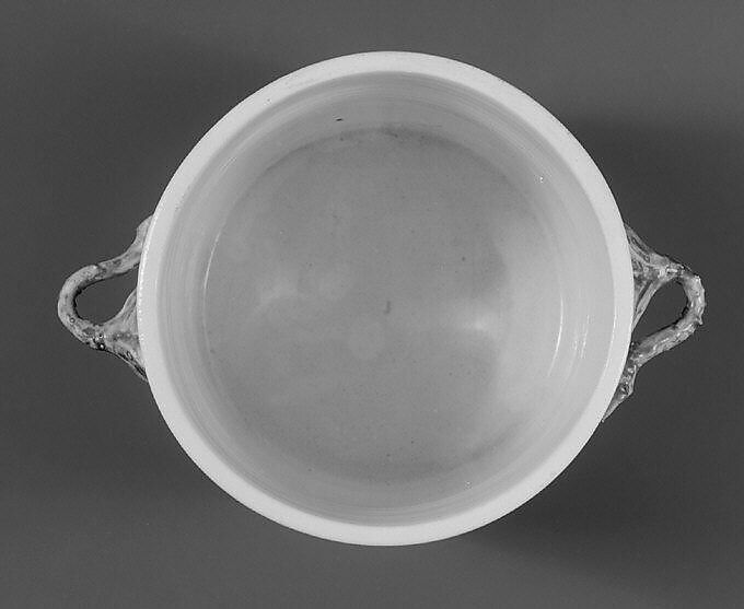 Wine bottle cooler (one of a pair), Chantilly (French), Tin-glazed soft-paste porcelain, silver, French, Chantilly