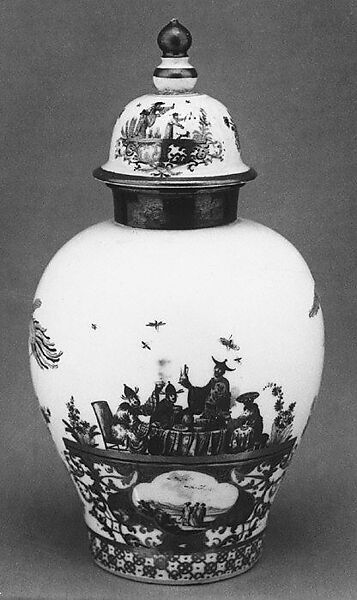 Jar with cover, Meissen Manufactory (German, 1710–present), Hard-paste porcelain, German, Meissen