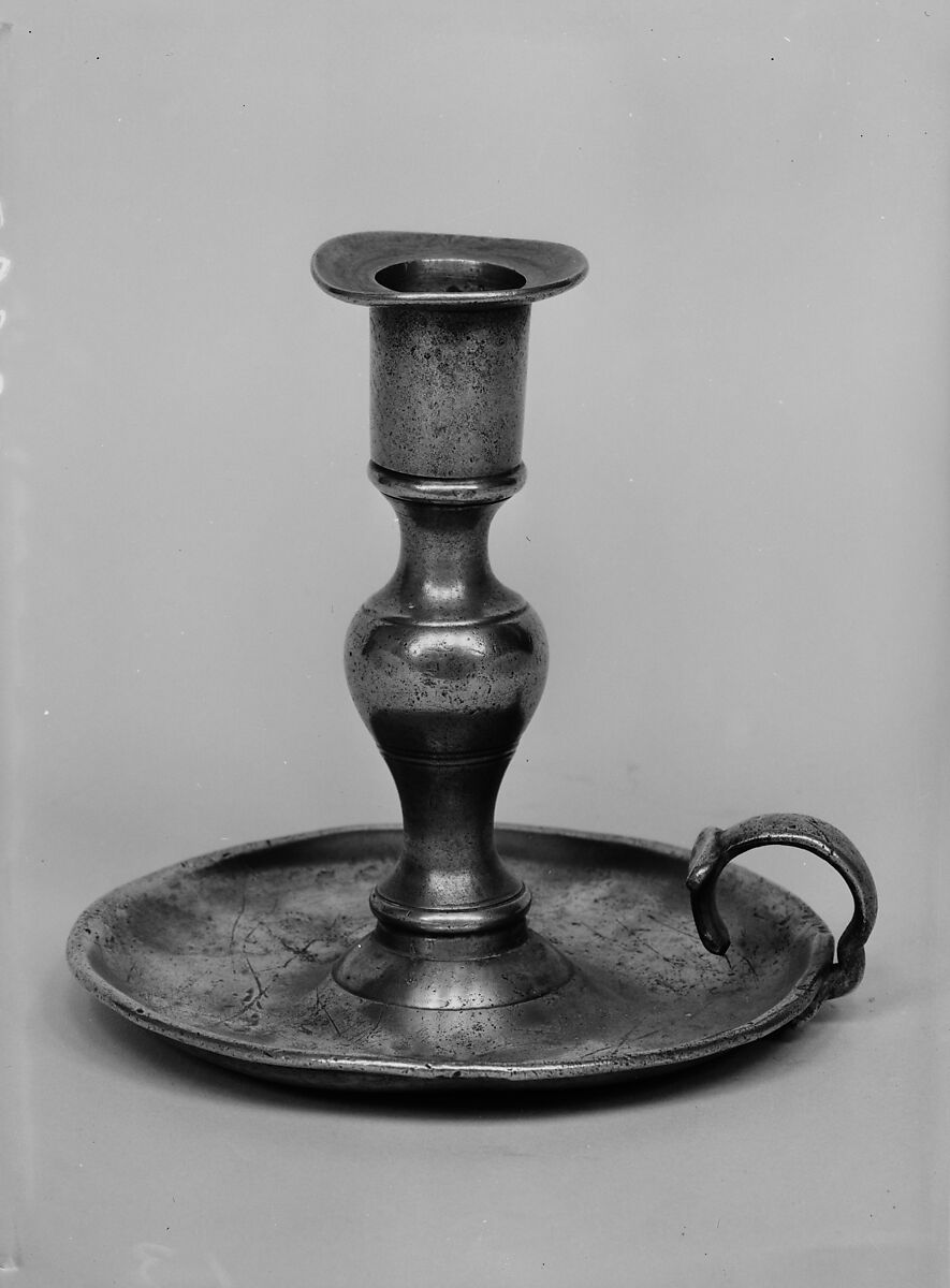 Chamber Candlestick, Henry Hopper (active 1842–47), Pewter, American 