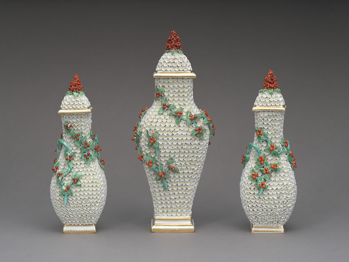 Vase with cover, Chelsea Porcelain Manufactory (British, 1744–1784), Soft-paste porcelain, British, Chelsea