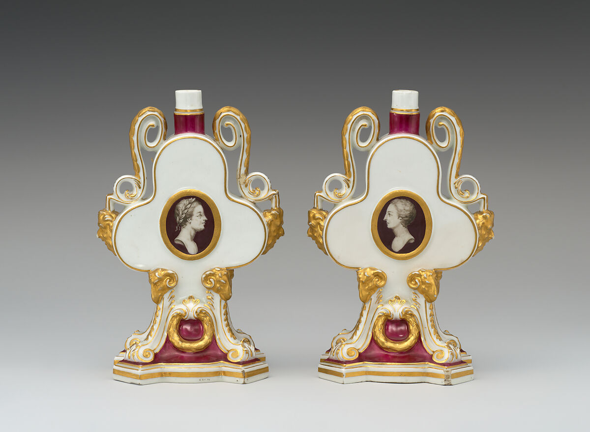 Toilet bottle (one of a pair), Chelsea Porcelain Manufactory (British, 1744–1784), Soft-paste porcelain, British, Chelsea