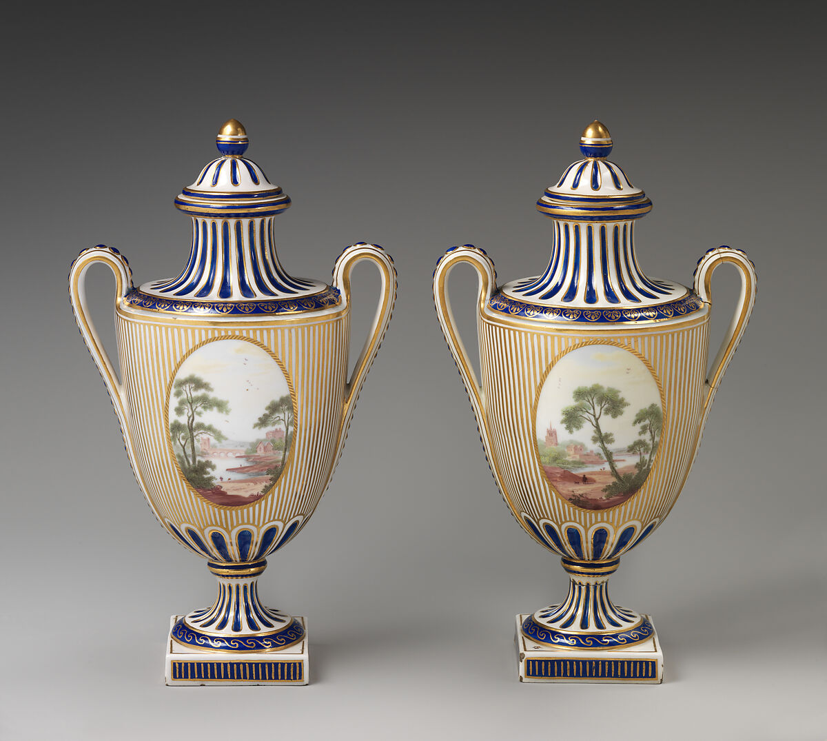 Vase with cover, Derby Porcelain Manufactory (British, Chelsea-Derby period, 1769–1784), Soft-paste porcelain, British, Chelsea-Derby
