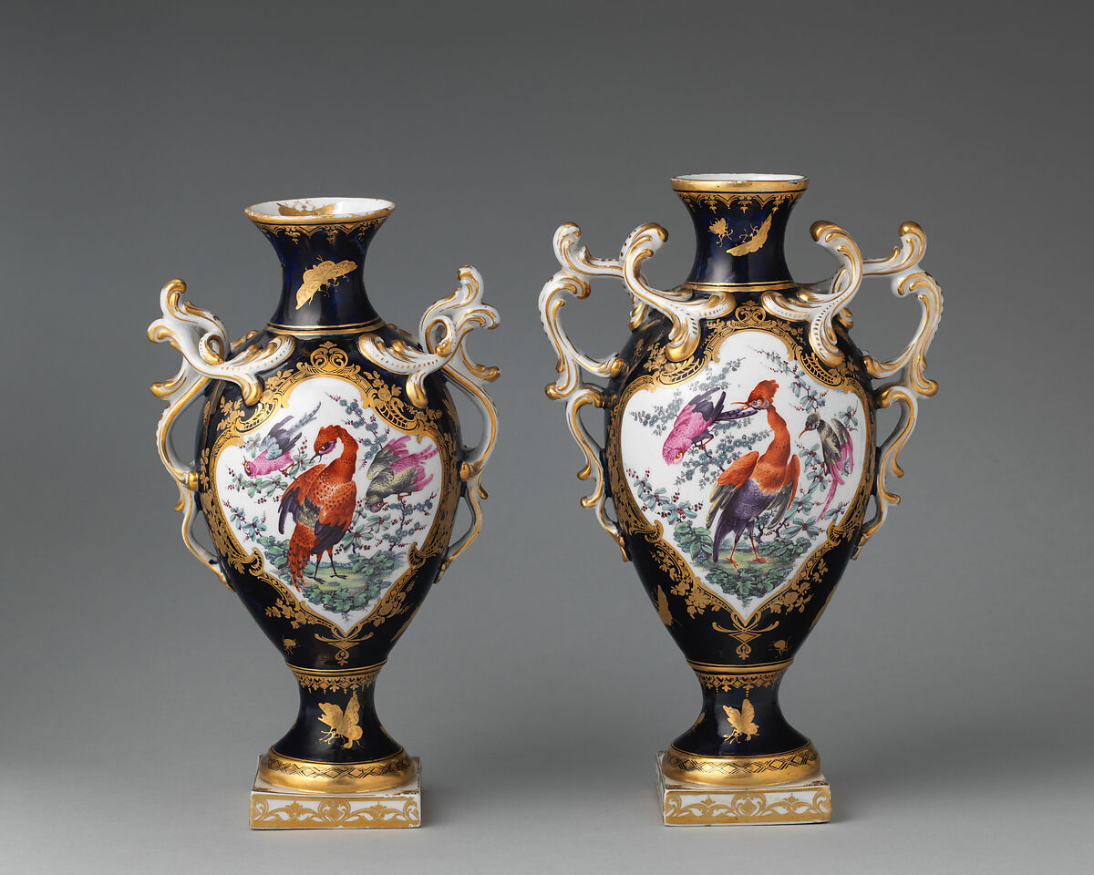 Vase (one of a pair), Chelsea Porcelain Manufactory (British, 1744–1784), Soft-paste porcelain, British, Chelsea