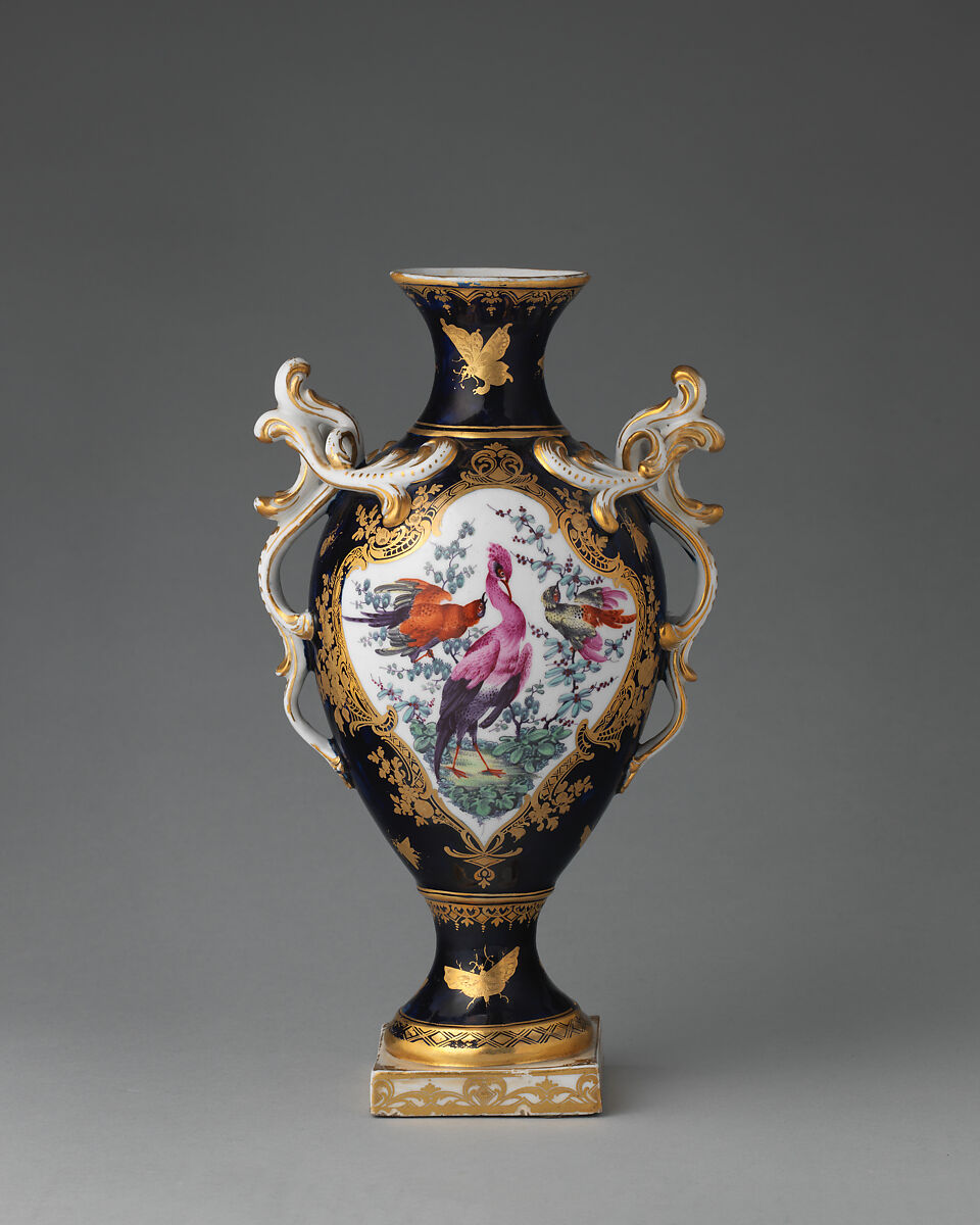 Vase (one of a pair), Chelsea Porcelain Manufactory (British, 1744–1784), Soft-paste porcelain, British, Chelsea