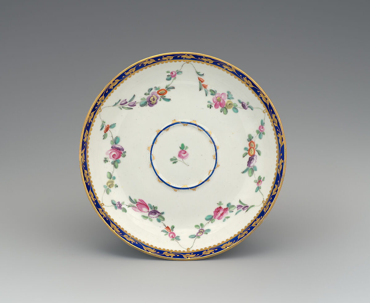 Chocolate cup with cover and saucer, Crown Derby (British, 1750–present), Soft-paste porcelain, British, Crown Derby