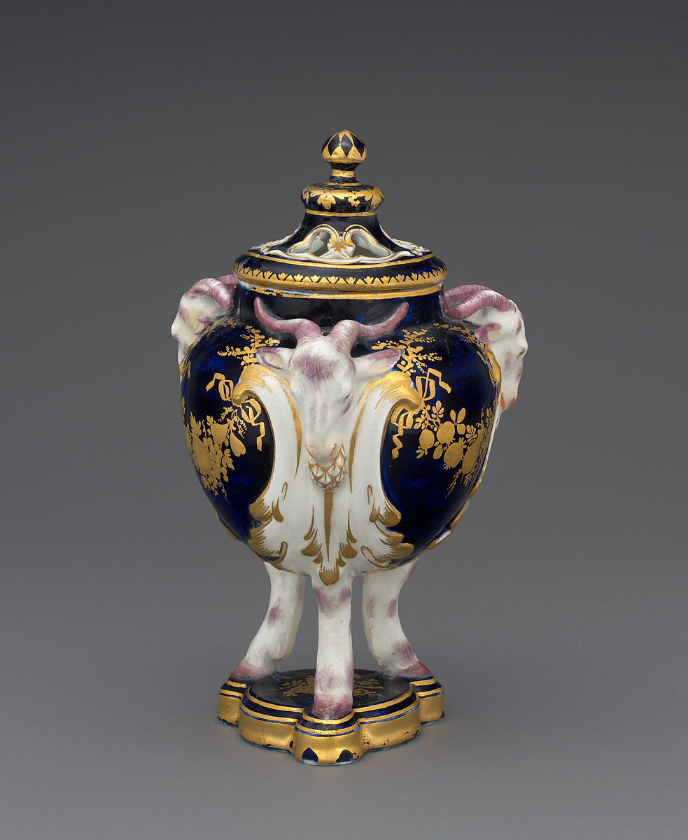 Incense burner, Derby Porcelain Manufactory (British, Chelsea-Derby period, 1769–1784), Soft-paste porcelain, British, Chelsea-Derby 