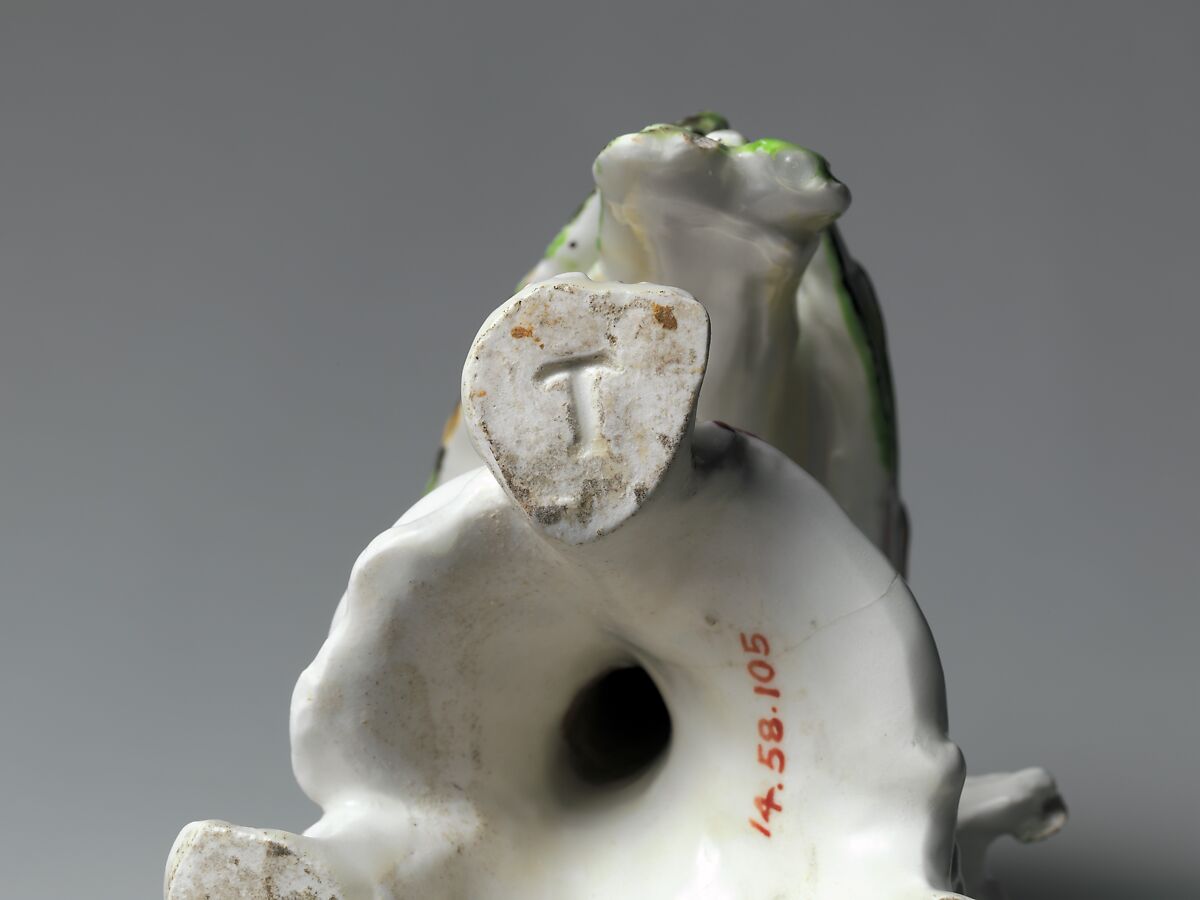 Parrot, Bow Porcelain Factory (British, 1747–1776), Soft-paste porcelain, British, Bow, London