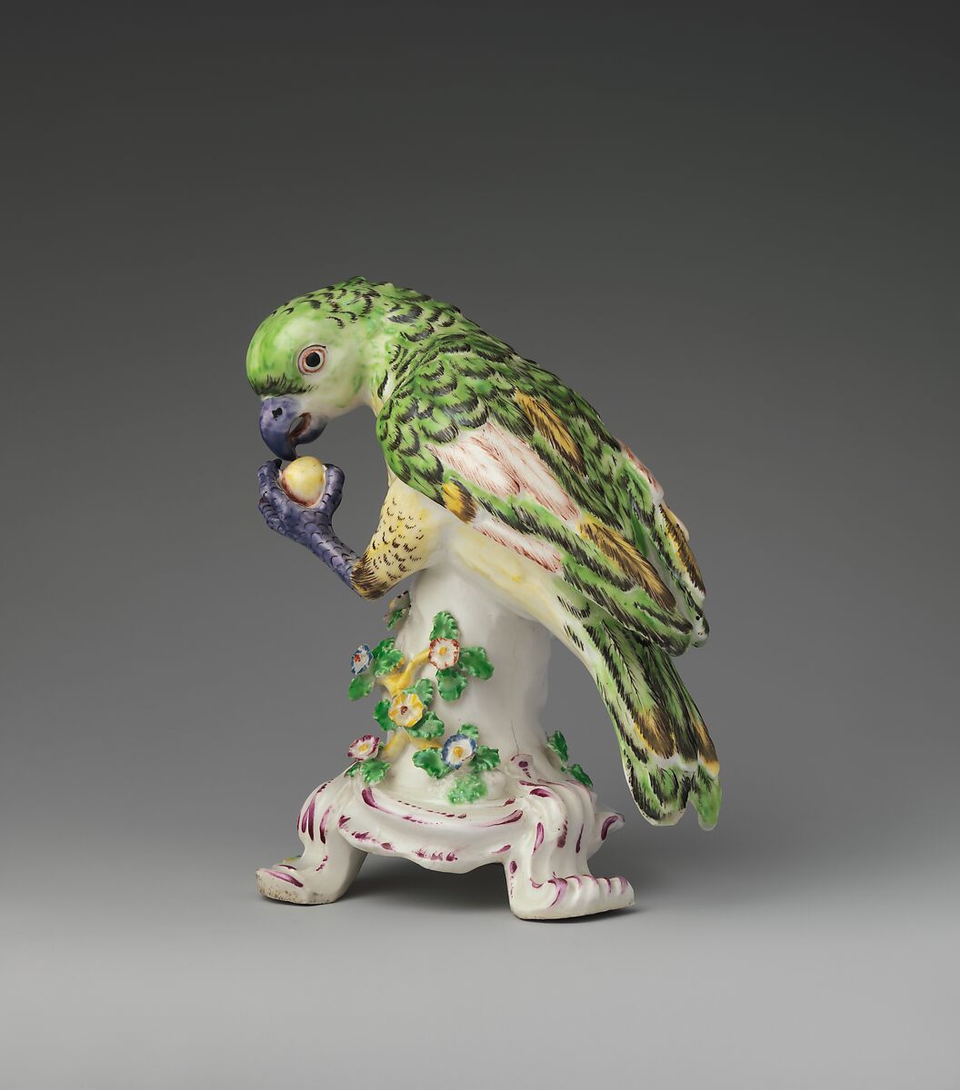Parrot, Bow Porcelain Factory (British, 1747–1776), Soft-paste porcelain, British, Bow, London
