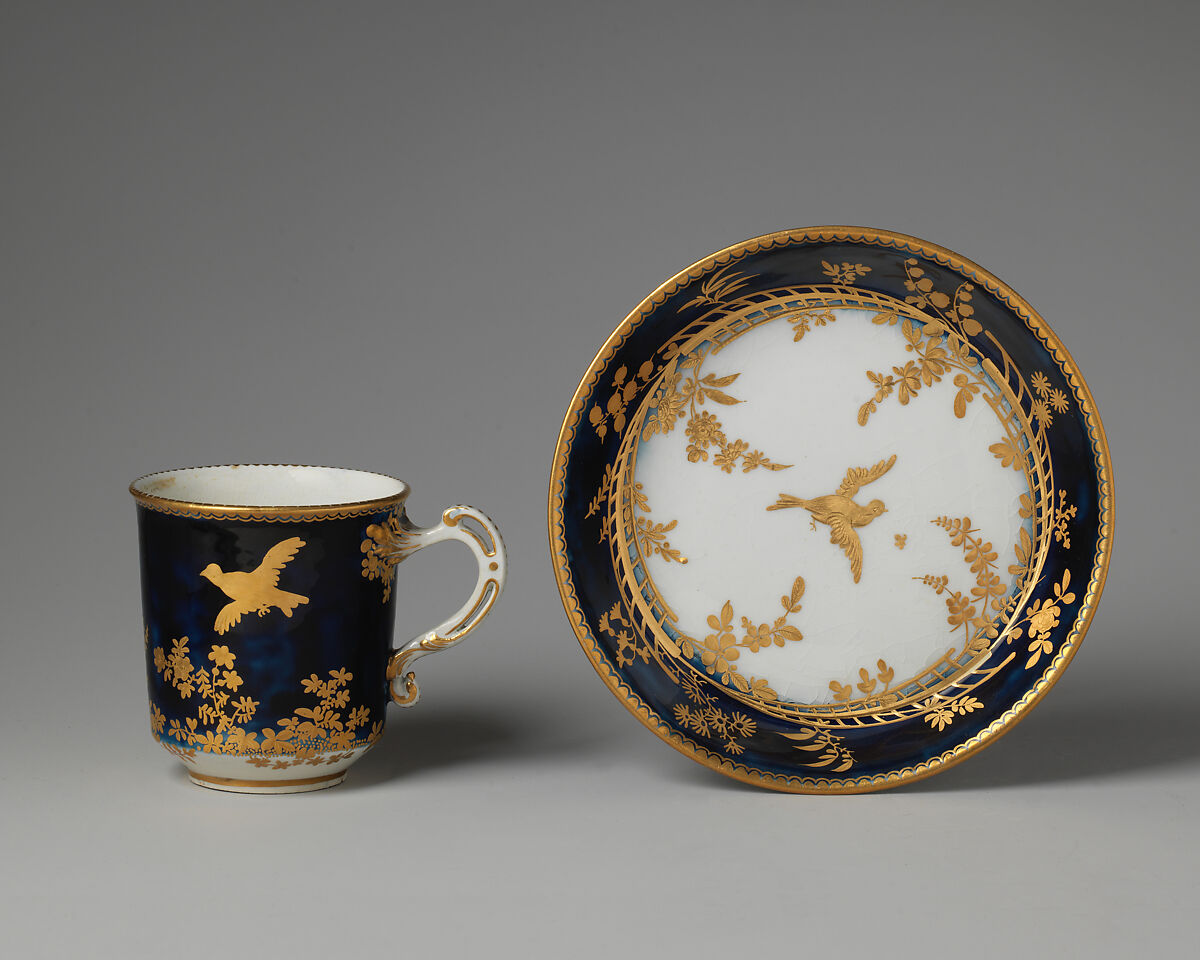 Cup and saucer, Chelsea Porcelain Manufactory (British, 1745–1784, Gold Anchor Period, 1759–69), Soft-paste porcelain, British, Chelsea 