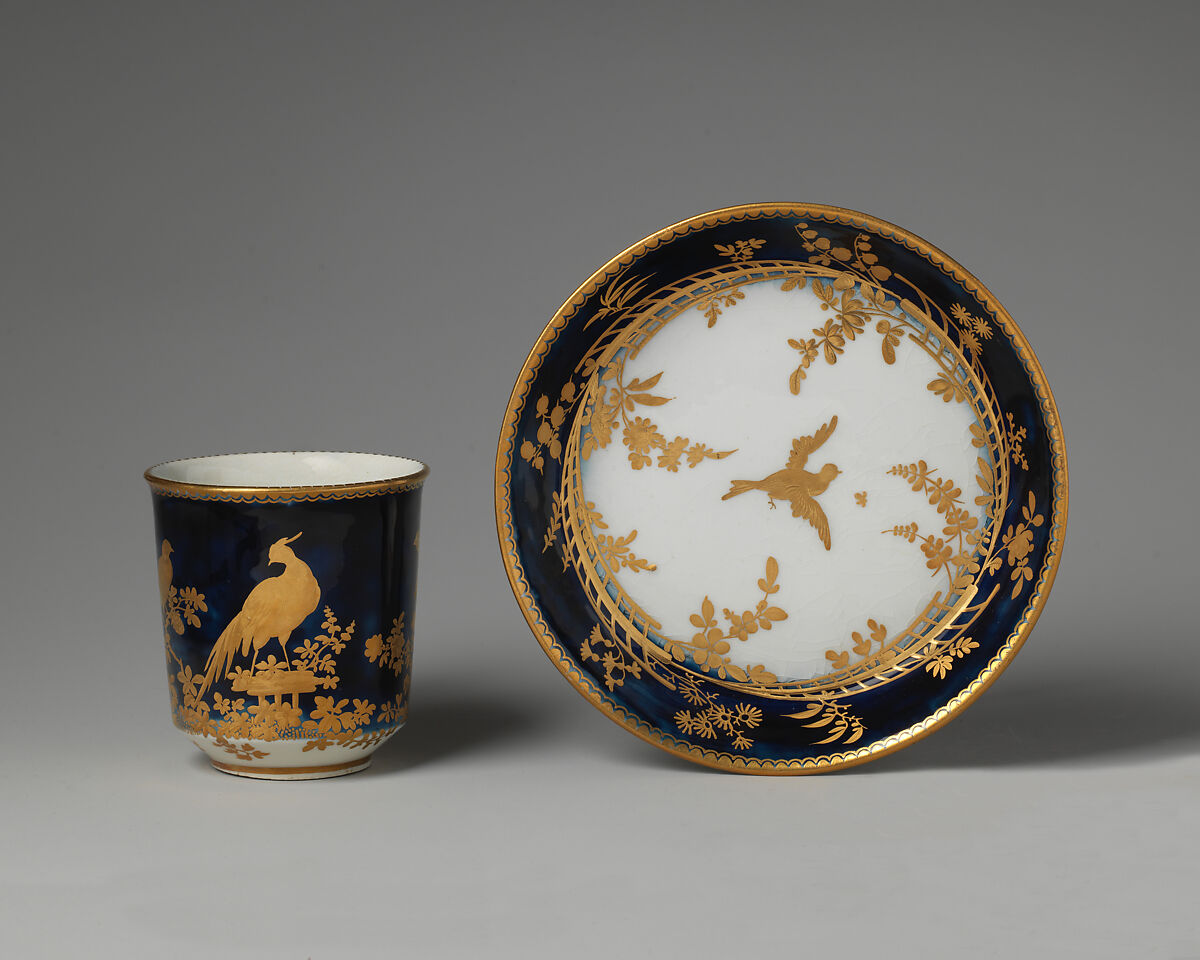 Cup and saucer, Chelsea Porcelain Manufactory (British, 1745–1784, Gold Anchor Period, 1759–69), Soft-paste porcelain, British, Chelsea
