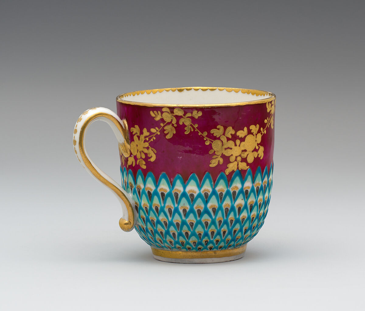 Cup and saucer, Possibly made at Chelsea Porcelain Manufactory (British, 1744–1784), Soft-paste porcelain, British, Chelsea-Derby